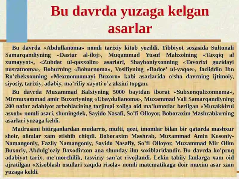 XVII asrdan XIX asrning yarimigacha tarbiya, maktab va pedagogik fikrlar 4