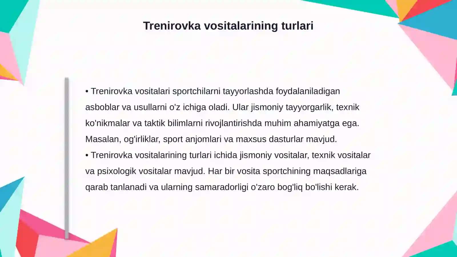 Sport trenirovkasining vositalari va metodlari 4