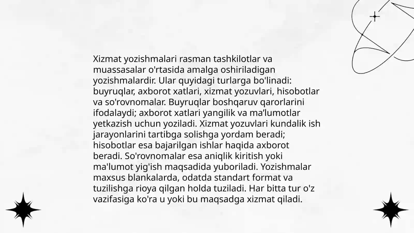 Xizmat yozishmalari 4
