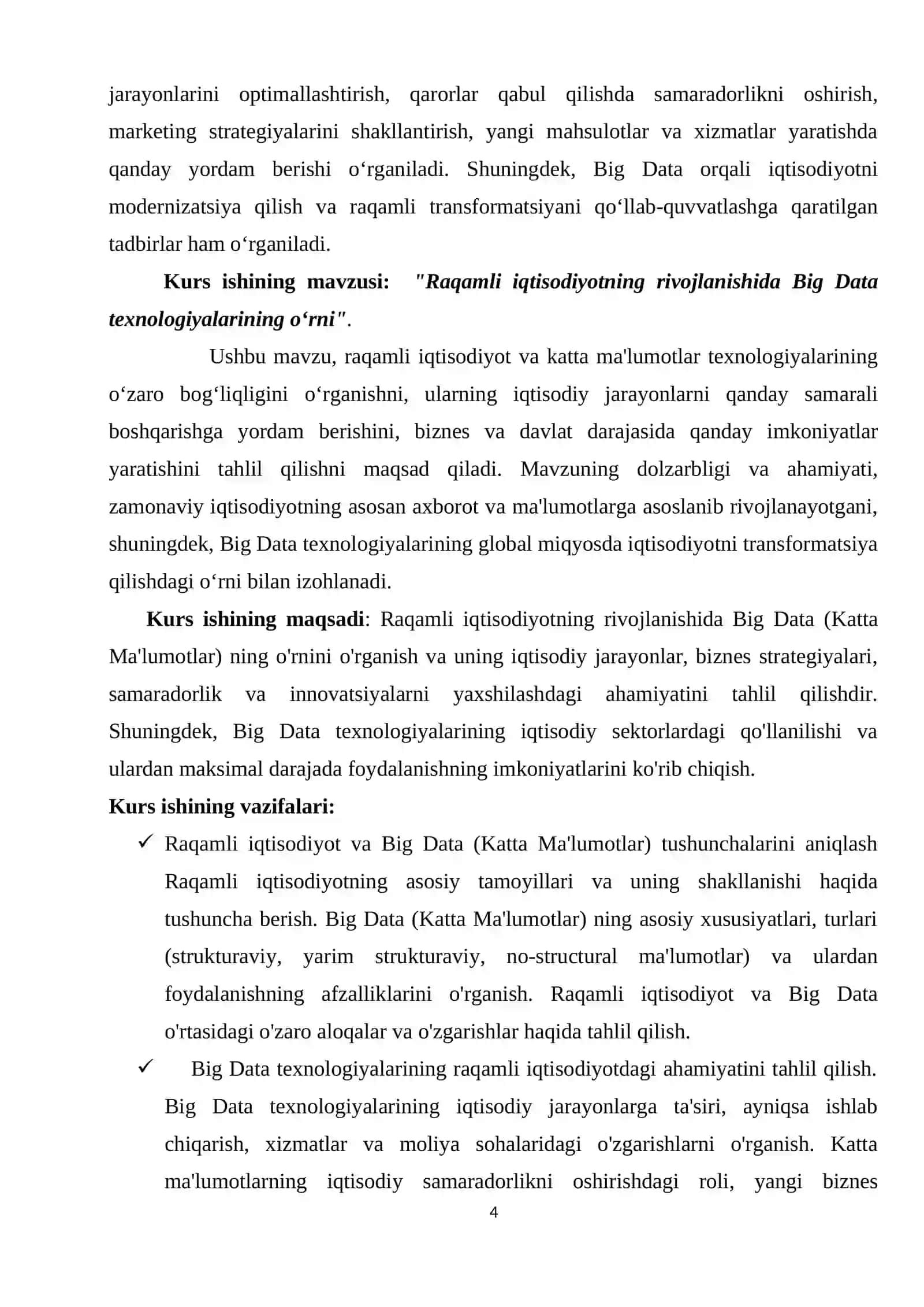 Raqamli iqtisodiyotning rivojlanishida Big Dataning oʻrni 4