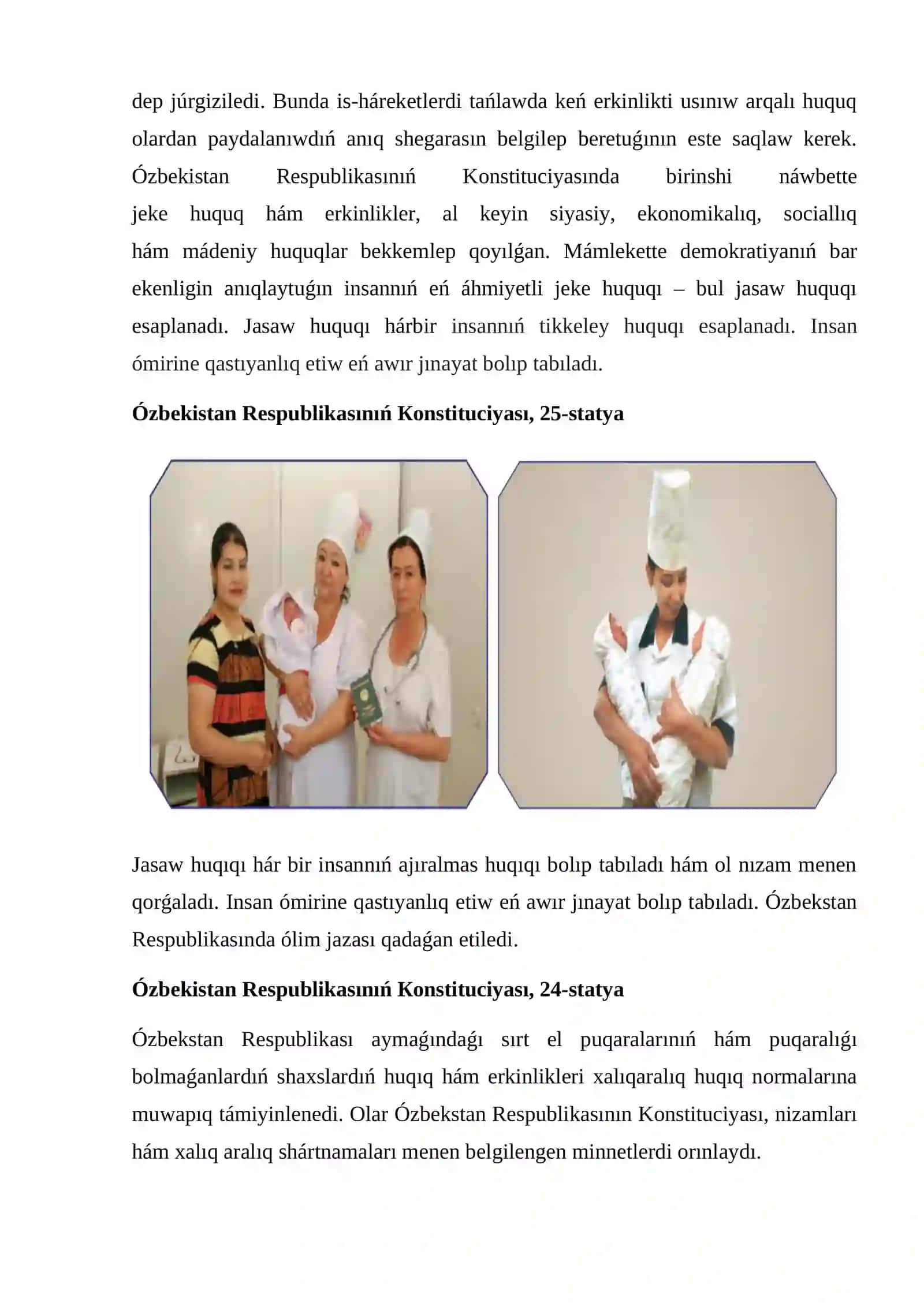 Huquq hám erkinliklerdin kepillikleri puqaralardıń tiykarǵı minnetleri 4