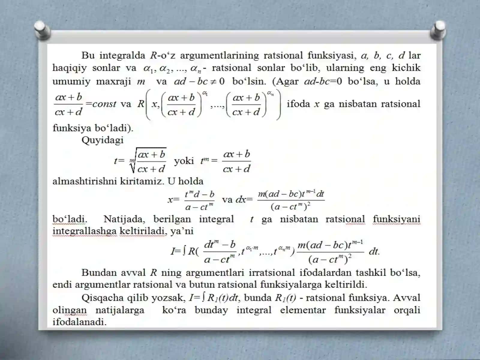 IRRATSIONALIFODALARNI INTEGRALLASH 4