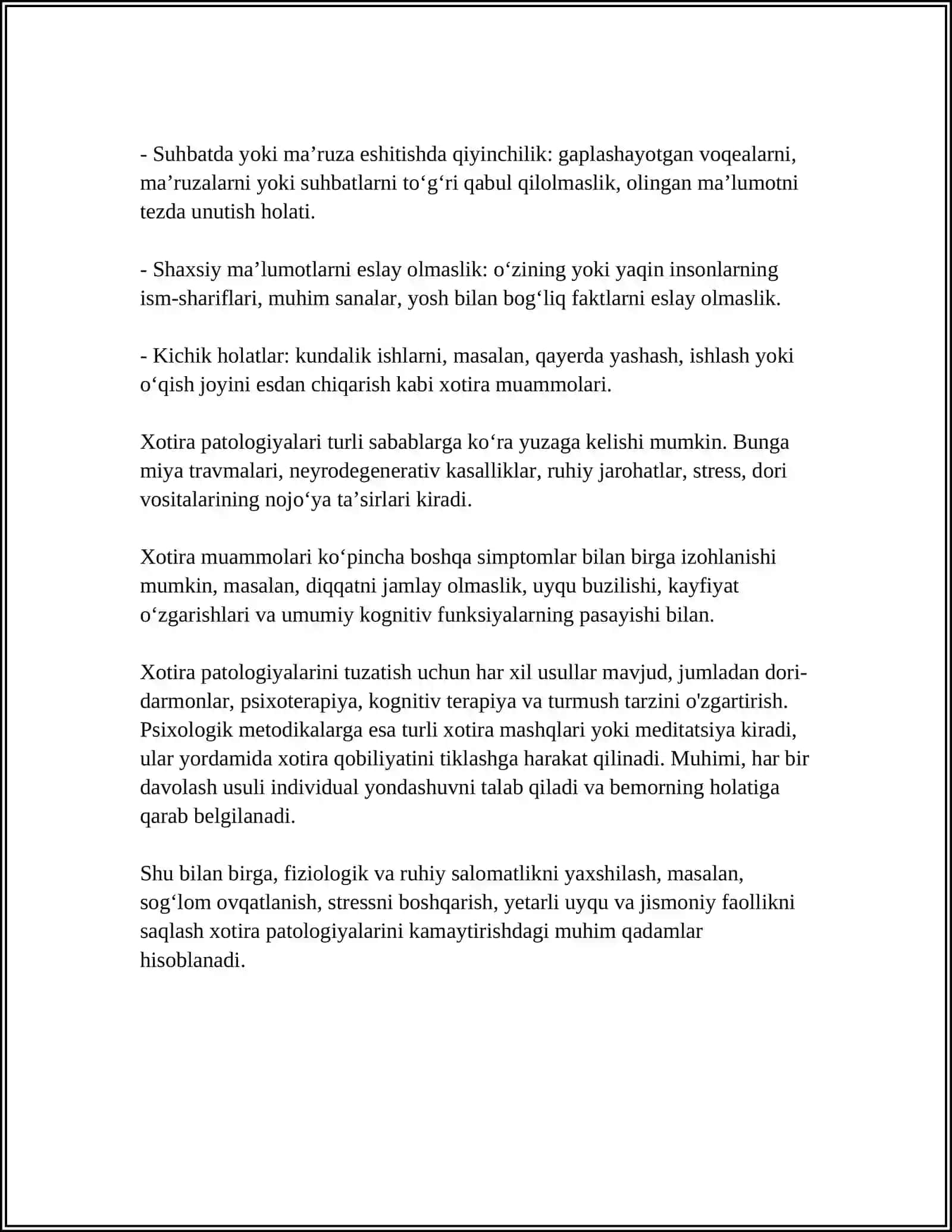 XOTIRA PATOLOGIYASI VA KORREKSIYASI 4