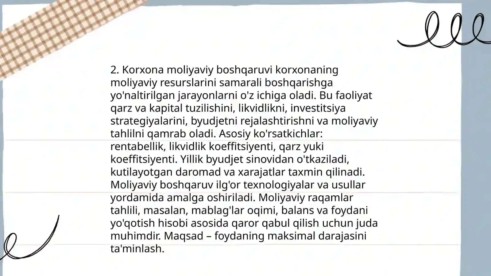 Korxona qudratini boshqarish 4