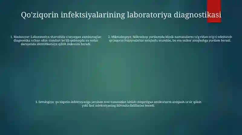ZamburugʻLi Kasalliklarning QoʻZgʻAtuvchilari,Patogenezi, Labaratoriya Tashhisi 4