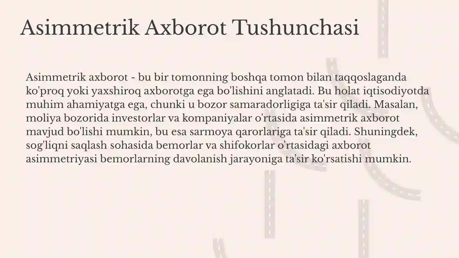 ASIMMETRIK AXBOROTLASHGAN BOZORDA MAHSULOT SIFATI NOANIQLIGI VA TAVAKKALCHILIK 4