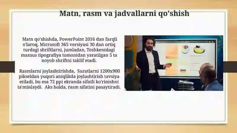 MS Power Pointning dasturiy taminoti va uning imkonyatlari 4
