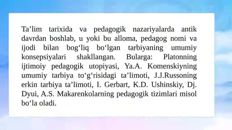 Tarbiya jarayonining mohiyati va mazmuni 4