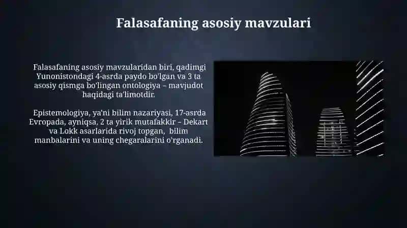 Falsafaning predmeti va jamiyatdagi roli 4