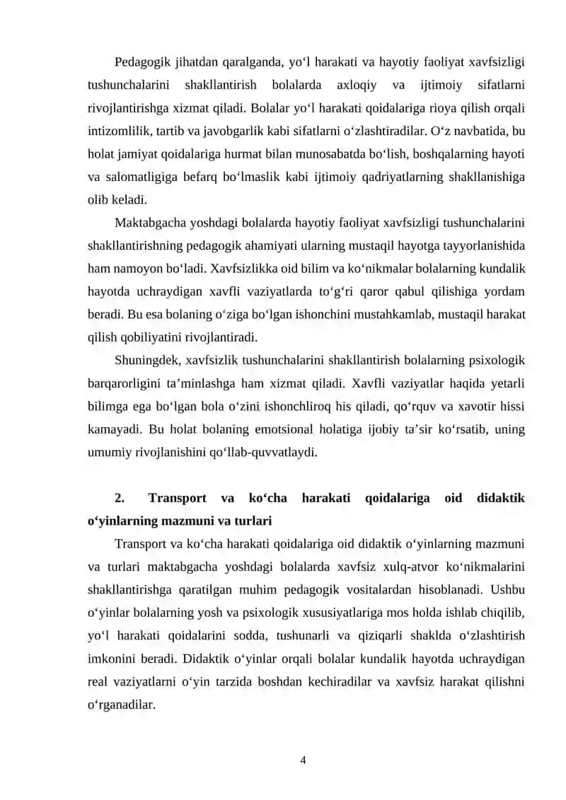 Transport ko’cha harakati qoidalari hayotiy faoliyat xavfsizligi asoslariga ta’limiy didaktik o’yinlar 4