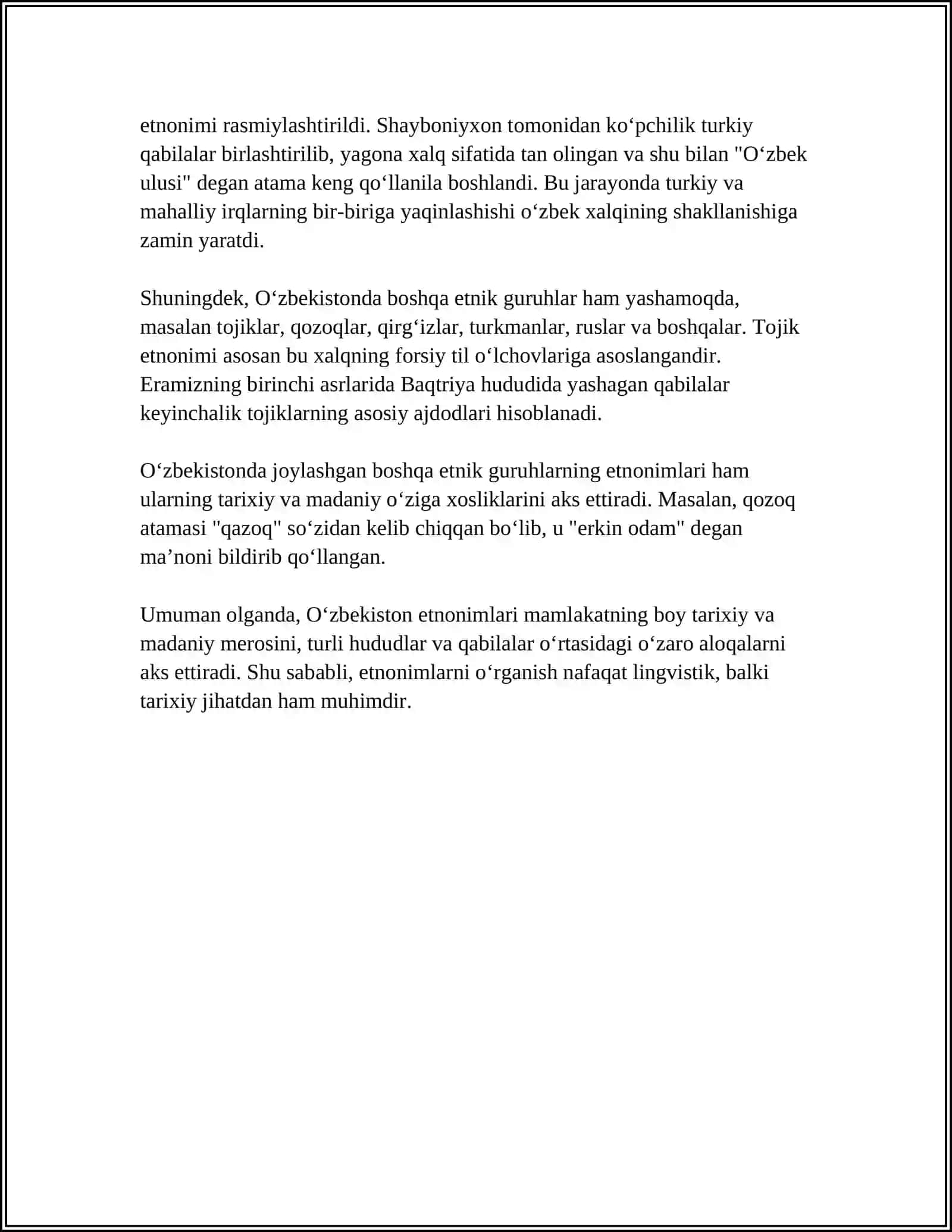 O'ZBEKISTON RESPUBLIKASI ETNONIM, ORONIM VA GIDRONIMLARI 4