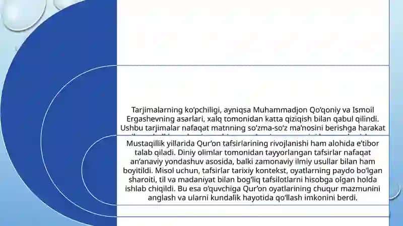 Qur'onning o‘zbek tiliga tarjima qilinishi va tafsirlari 4