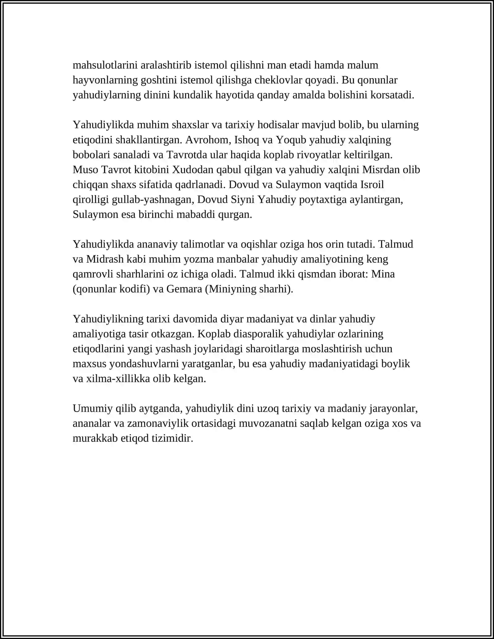 YAHUDIYLIK TAʼLIMOTI ANANA VA MAROSIMLARI 4