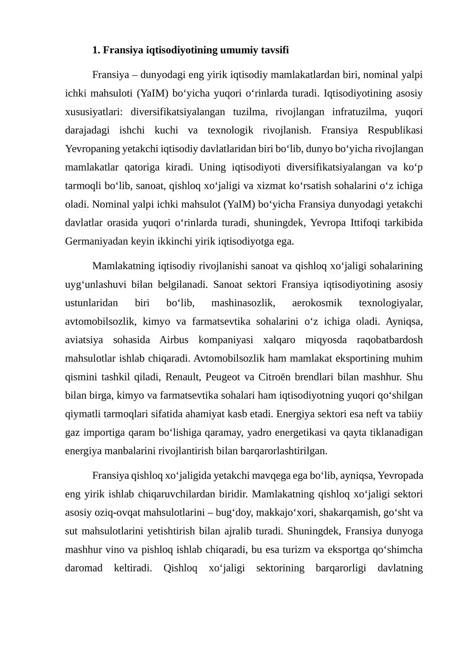 Fransiya Respublikasi Iqtisodiyoti 4