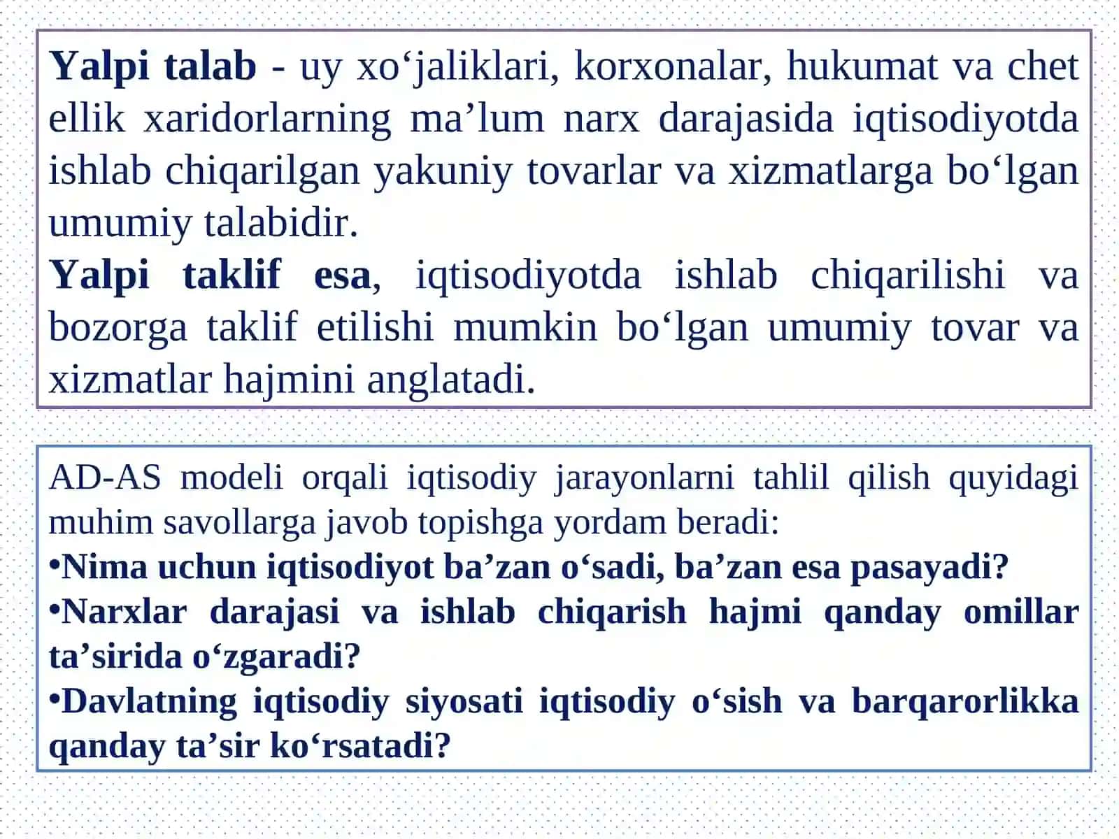 Yalpi Talab va Yalpi Taklif Modeli 4