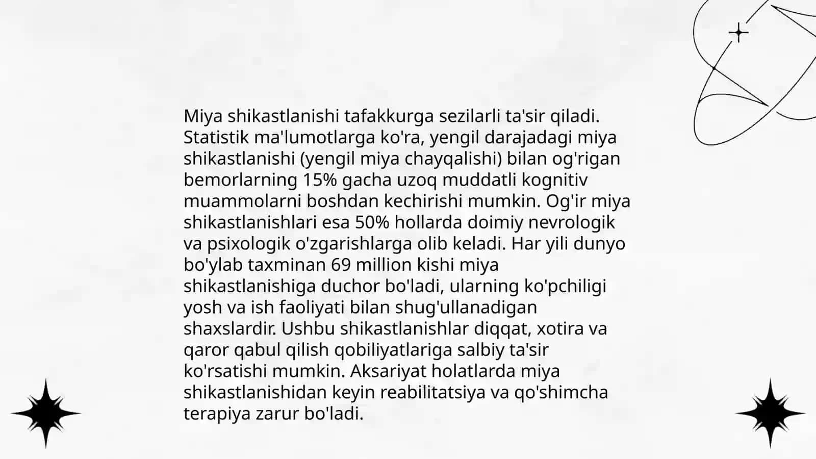 Bosh miyya organik kasalliklari va ong buzilishlari 4