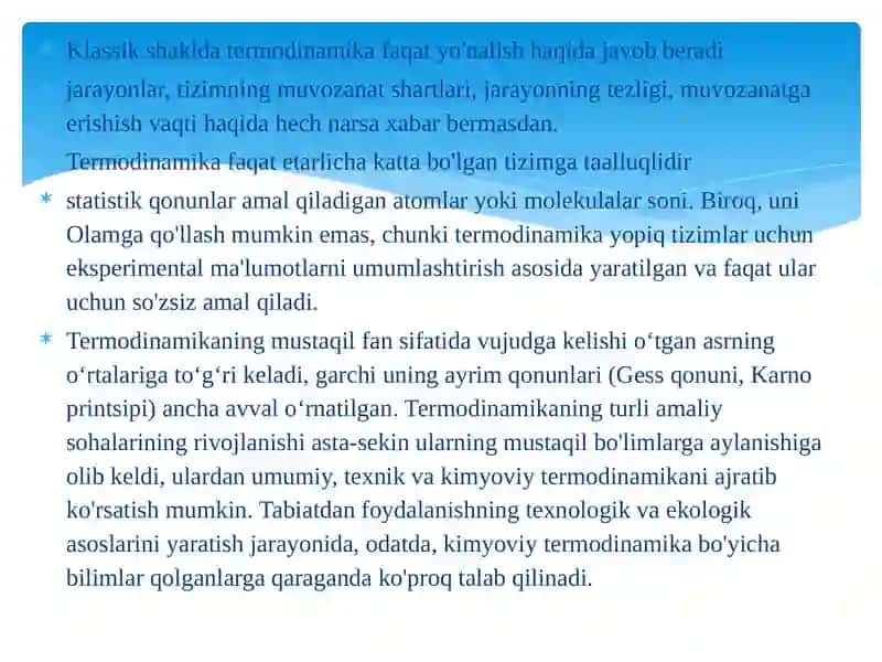 Kimyoviy termodinamika tushunchalari va qonunlari 4