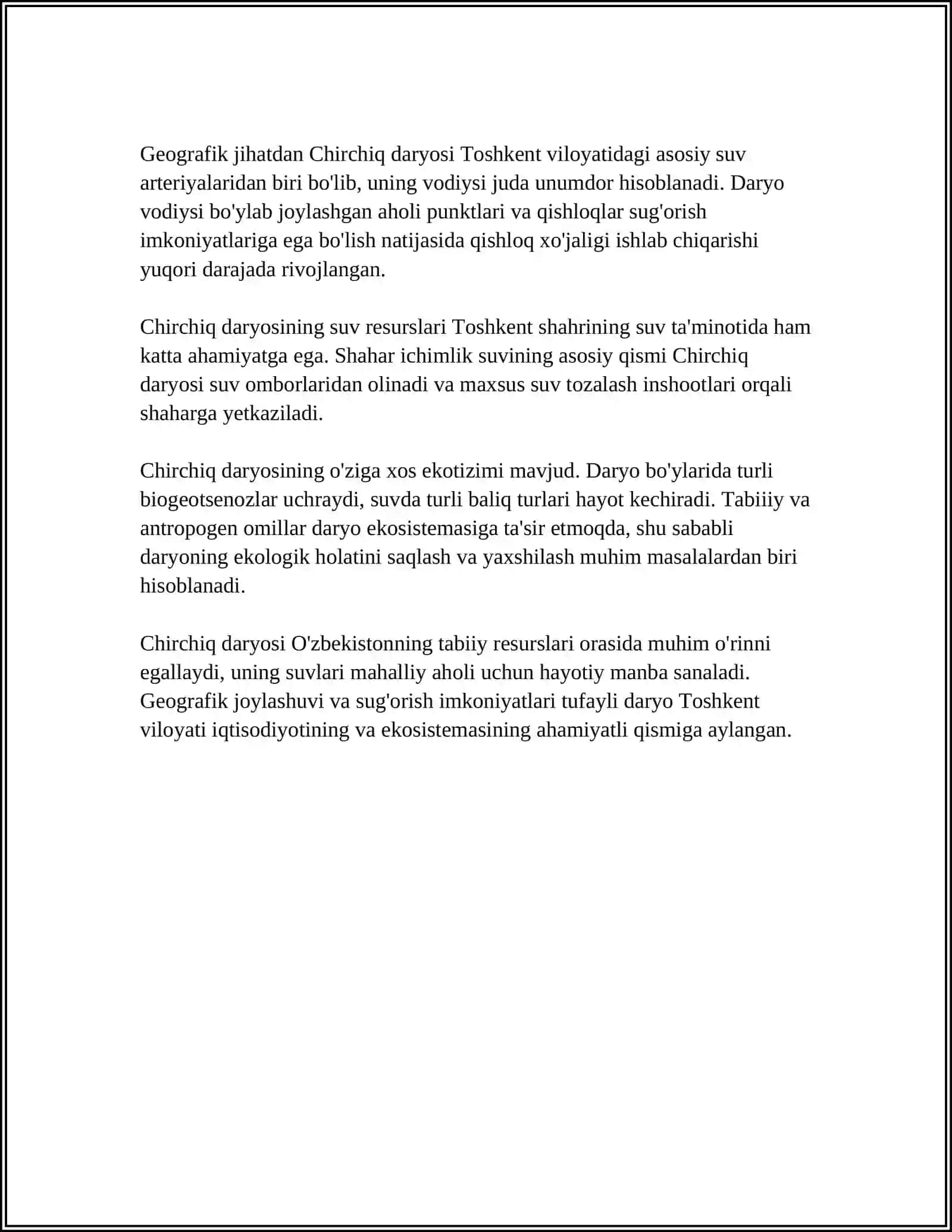 CHIRCHIQ DARYOSI 4