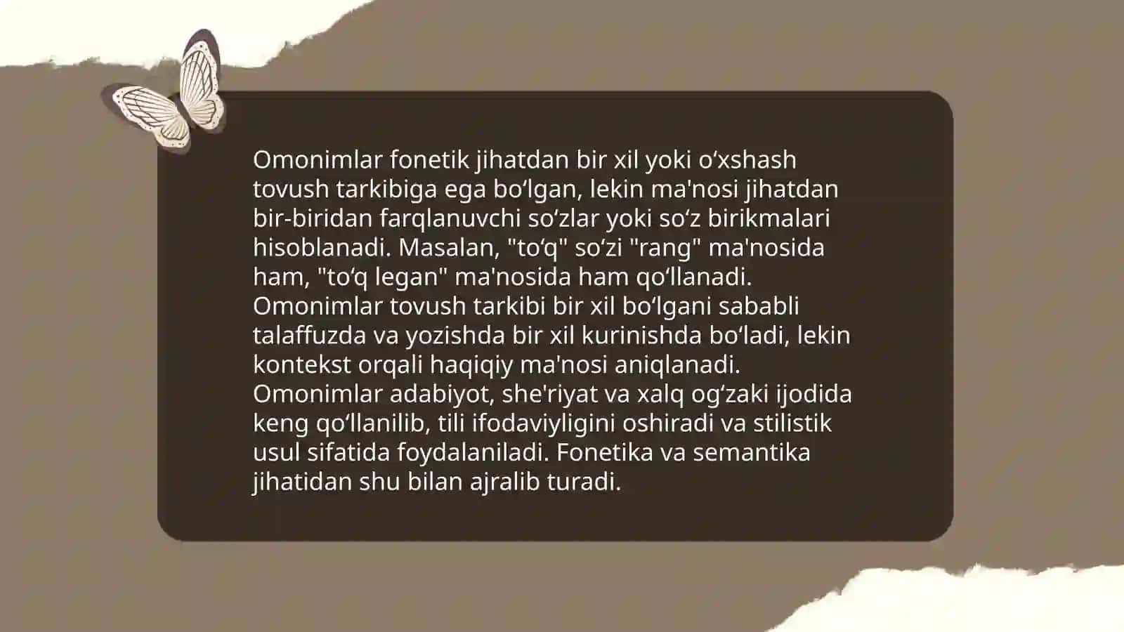 O'zbek tilining omonimlari 4