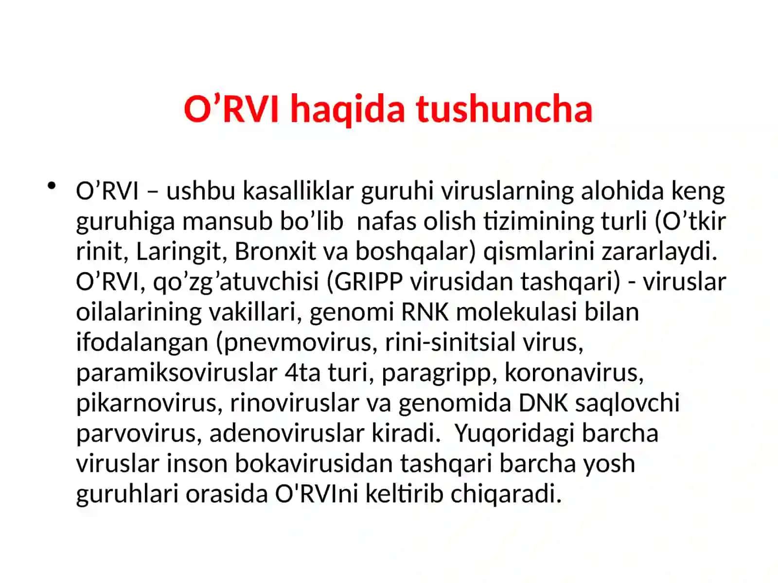 HOMILADOR AYOLLARDA NAFAS OLISH TIZIMI BILAN BOG’LIQ KASALLIKLARIDA ULARNI BOSHQARISH. O’RVIBILAN KASALLANGANHOMILADOR AYOLLARNI BOSHQARISH 4