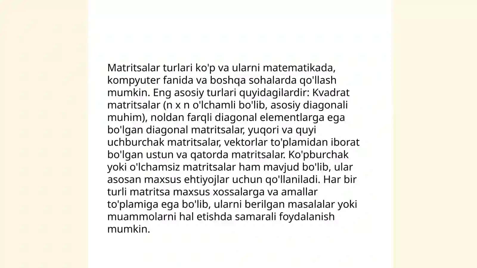 Matritsalar va ular ustida amallar 4