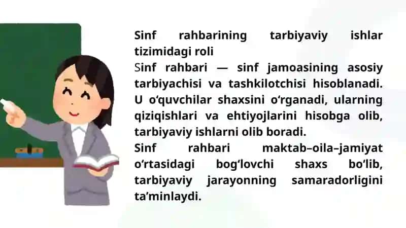 Maktabdagi tarbiyaviy ishlar tizimida sinf rahbarining faoliyati 4