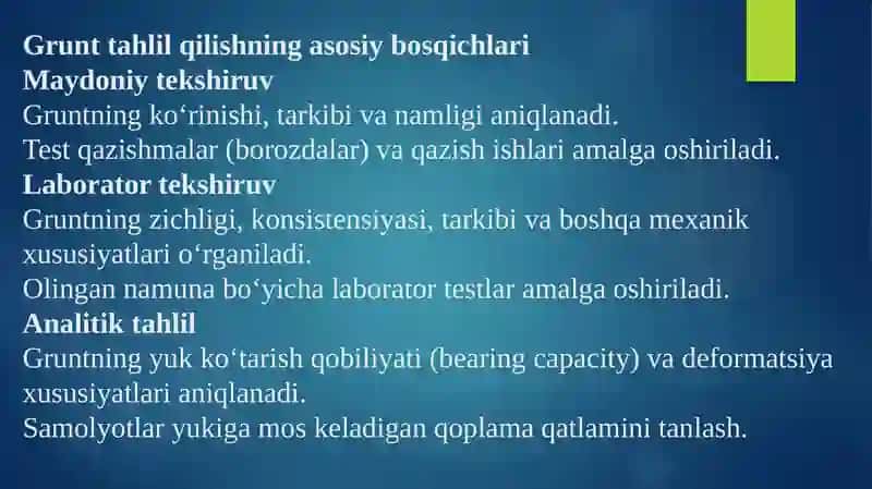 Aerodromlar Gruntlarni Tahlil Qilish Usullari 4