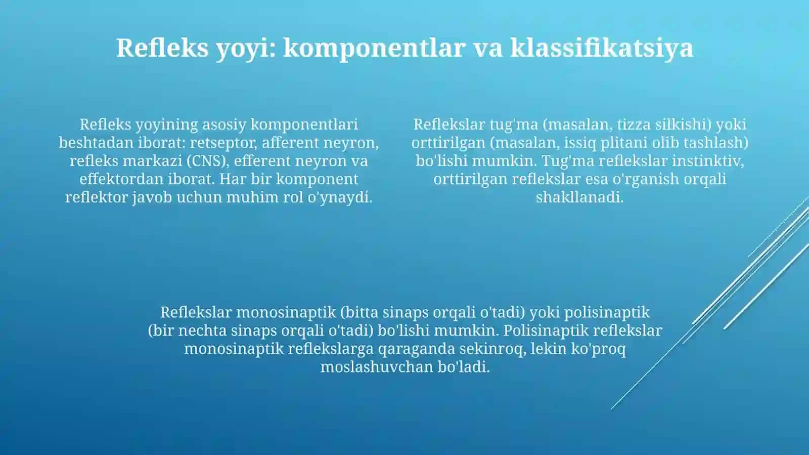 Orqa miya reflektor va otkazuv yuli va faolyati tekshirish usullari 4
