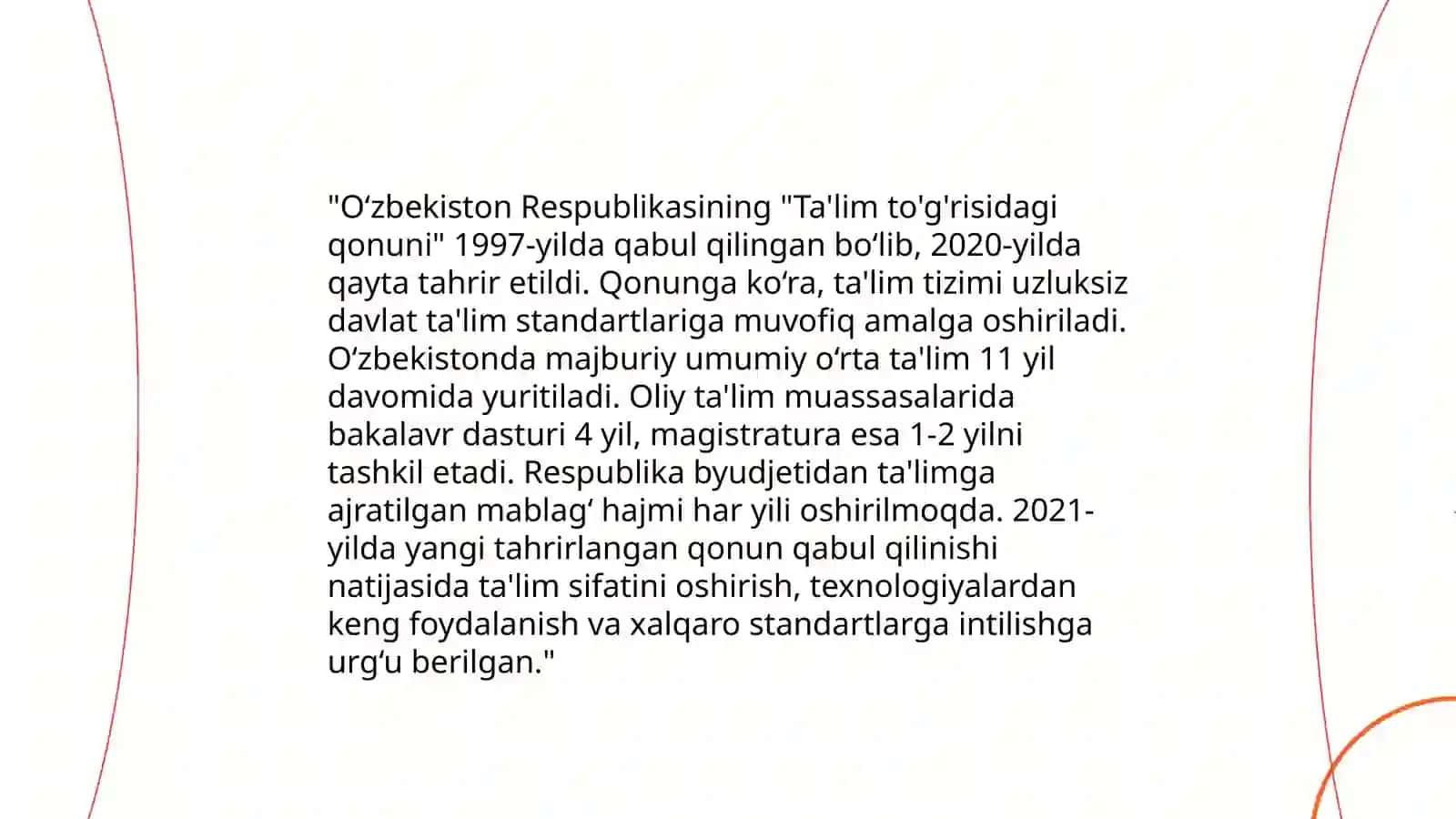 Xotin-qizlarning ta'lim olishi uchun yaratilgan imkoniyatlarning huquqiy asoslari 4
