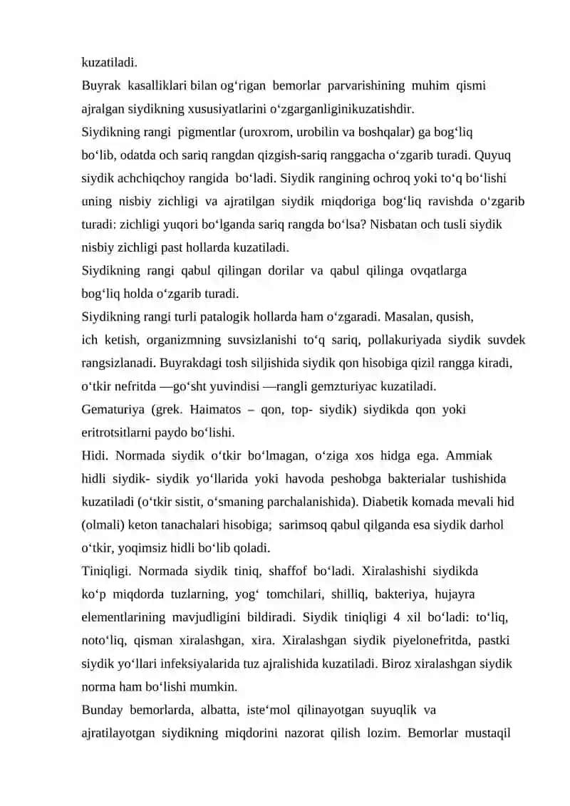 Buyrak va Siydik Ajratuv Yo’llarini Bilan Kasallangan Bemorlarni Parvarishlash 4