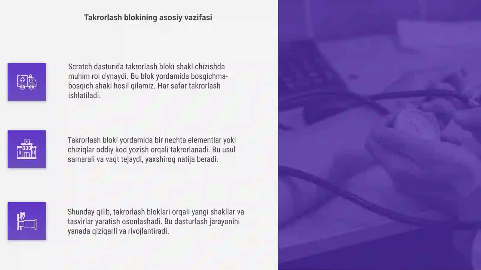 Scratch dasturida takrorlash bloki yordamida yangi shakl chizish 4