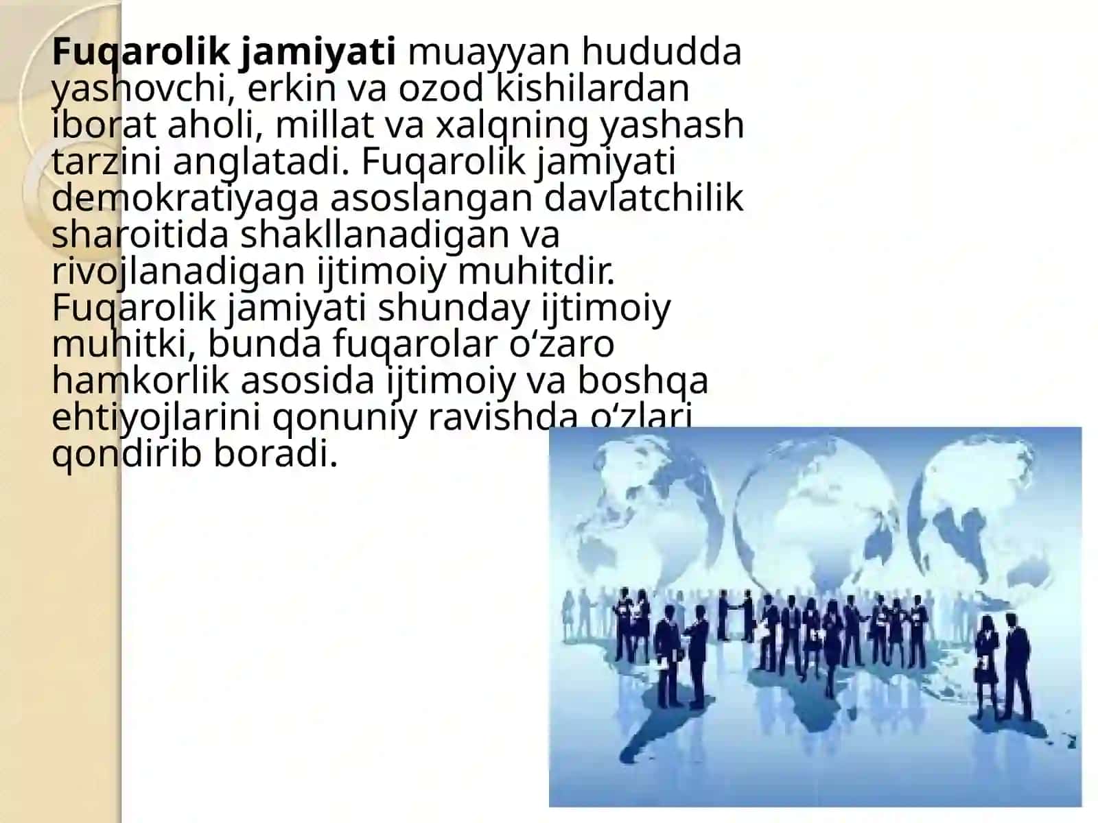 O'ZBEKISTONDA FUQAROLIK JAMIYATI INSTITUTLARINING SHAKLLANISHI, RIVOJLANISHI BOSQICHLARI VA ISTIQBOLLARI 4