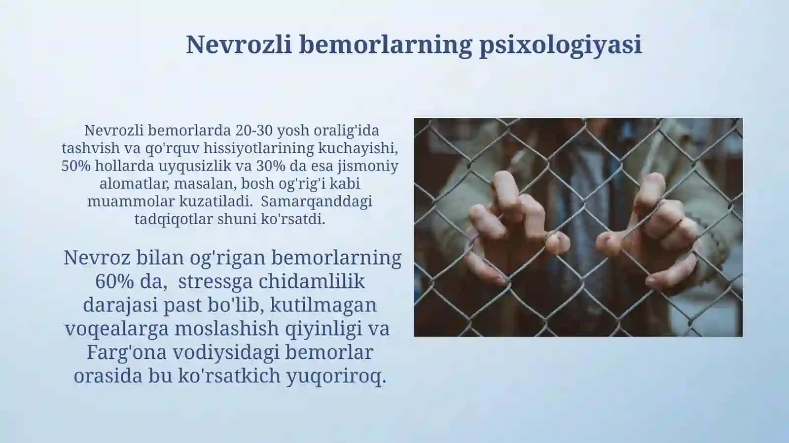 Nevroz, depressiya va fobiyada bemorlar psixologiyasi 4