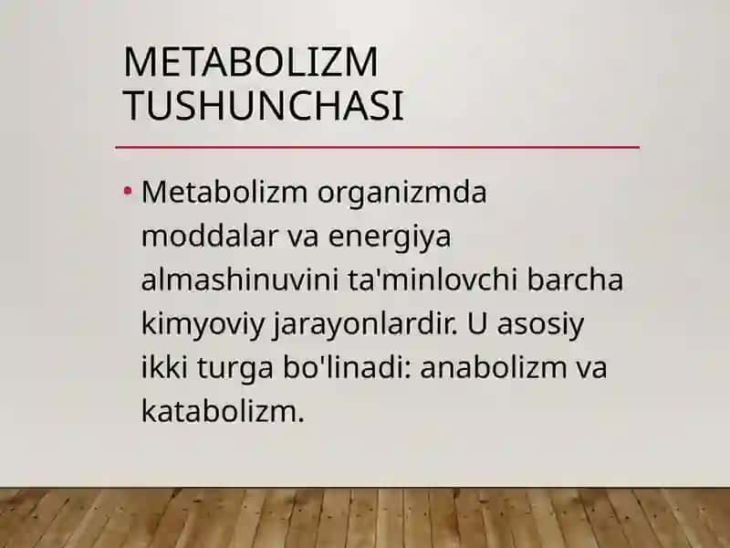 Modda va energiya almashinuvi. Tana haroratini boshqarilishi 4