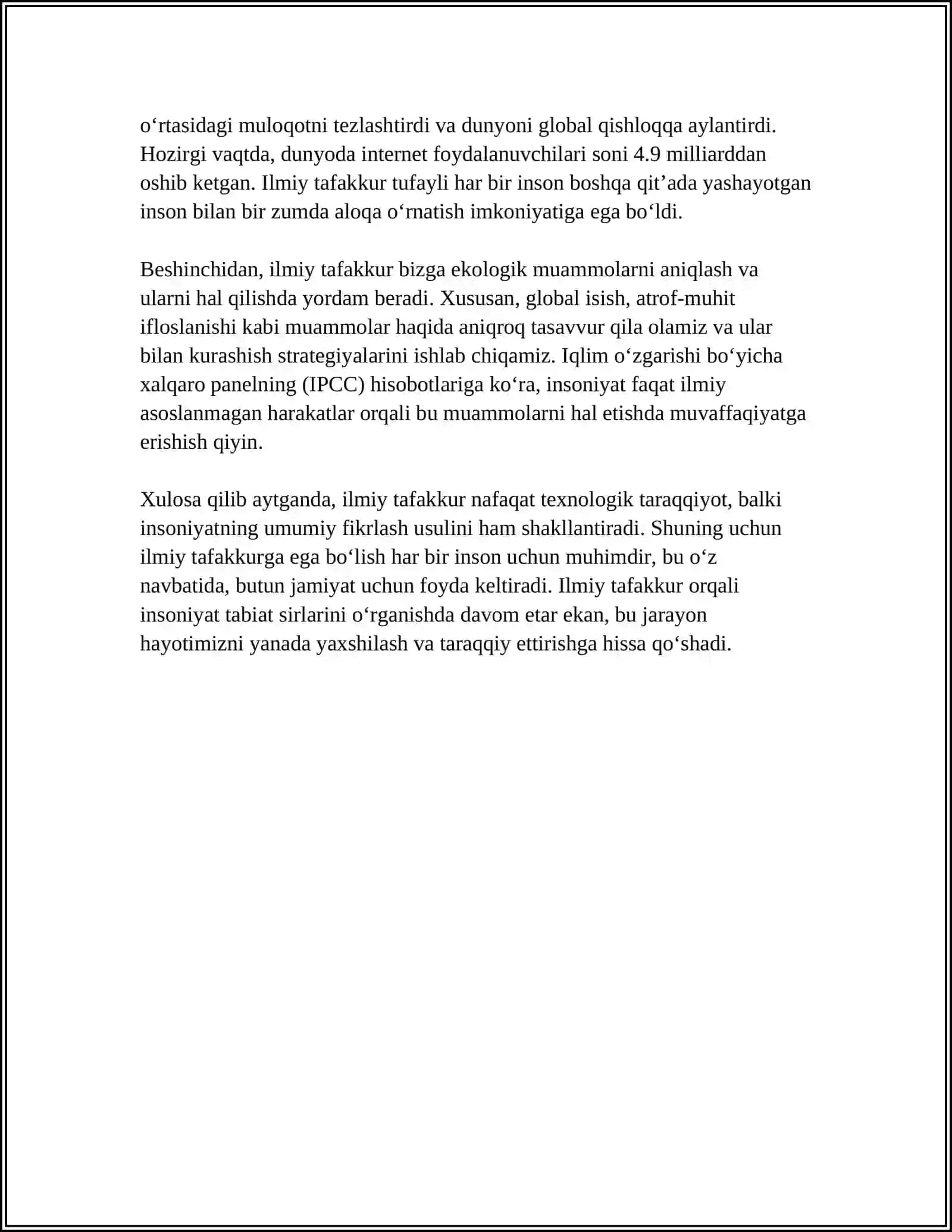 MUSTAQIL ISH Mavzu: ÒQUVCHILARNING ILMIY DUNYOQARASHINI SHAKLLANTIRISH. AQLIY TARBIYA 4