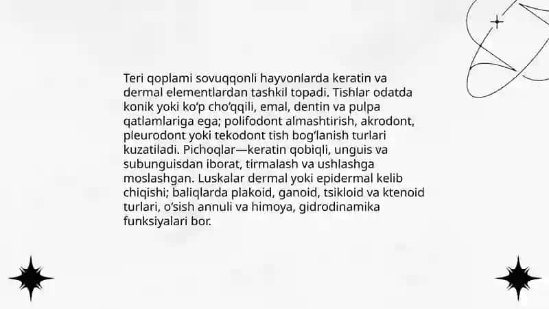 Sovuqqonli hayvonlarning anatomik va morfologik tuzilishi 4