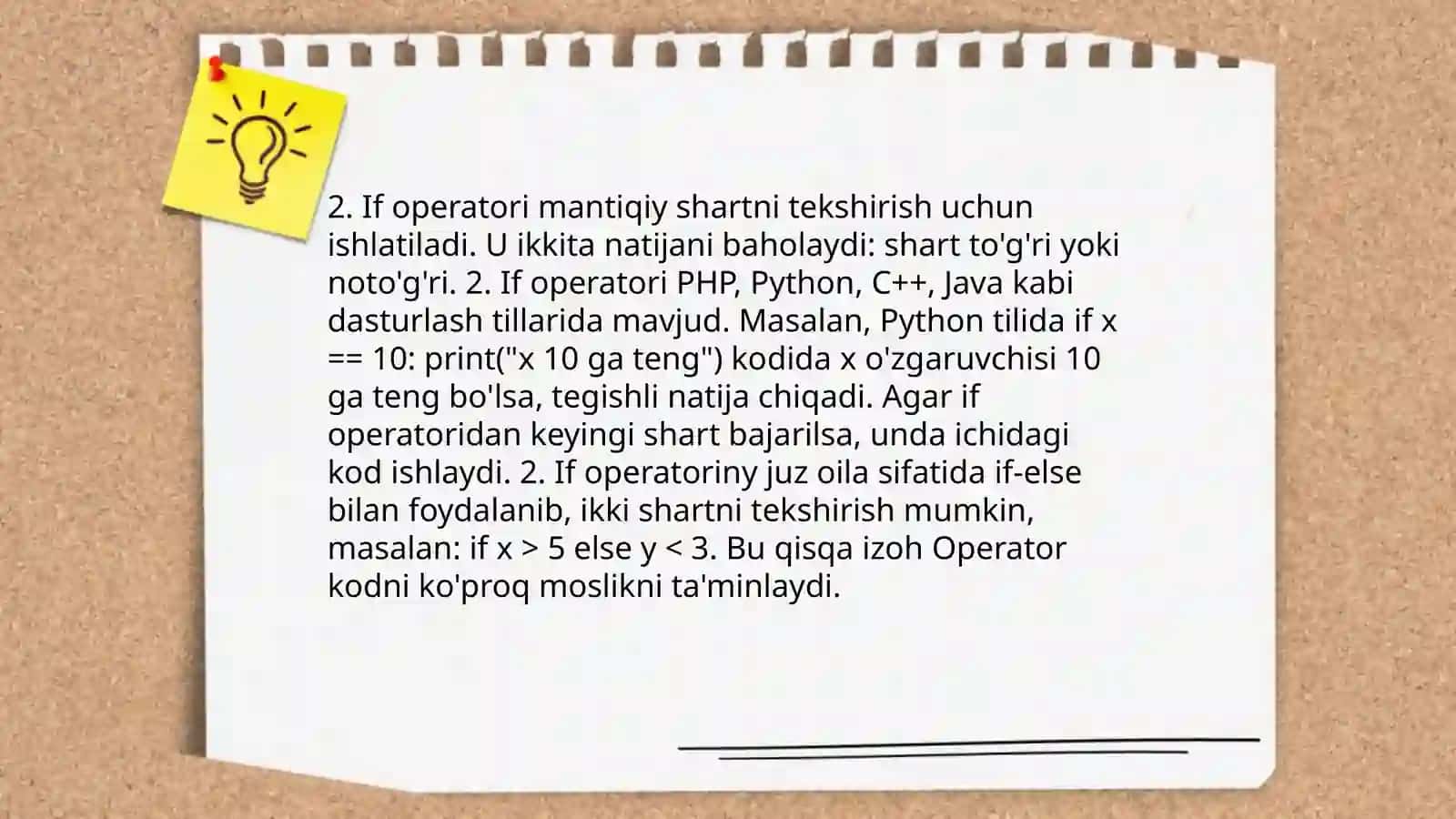 Shartli operatorlar 4