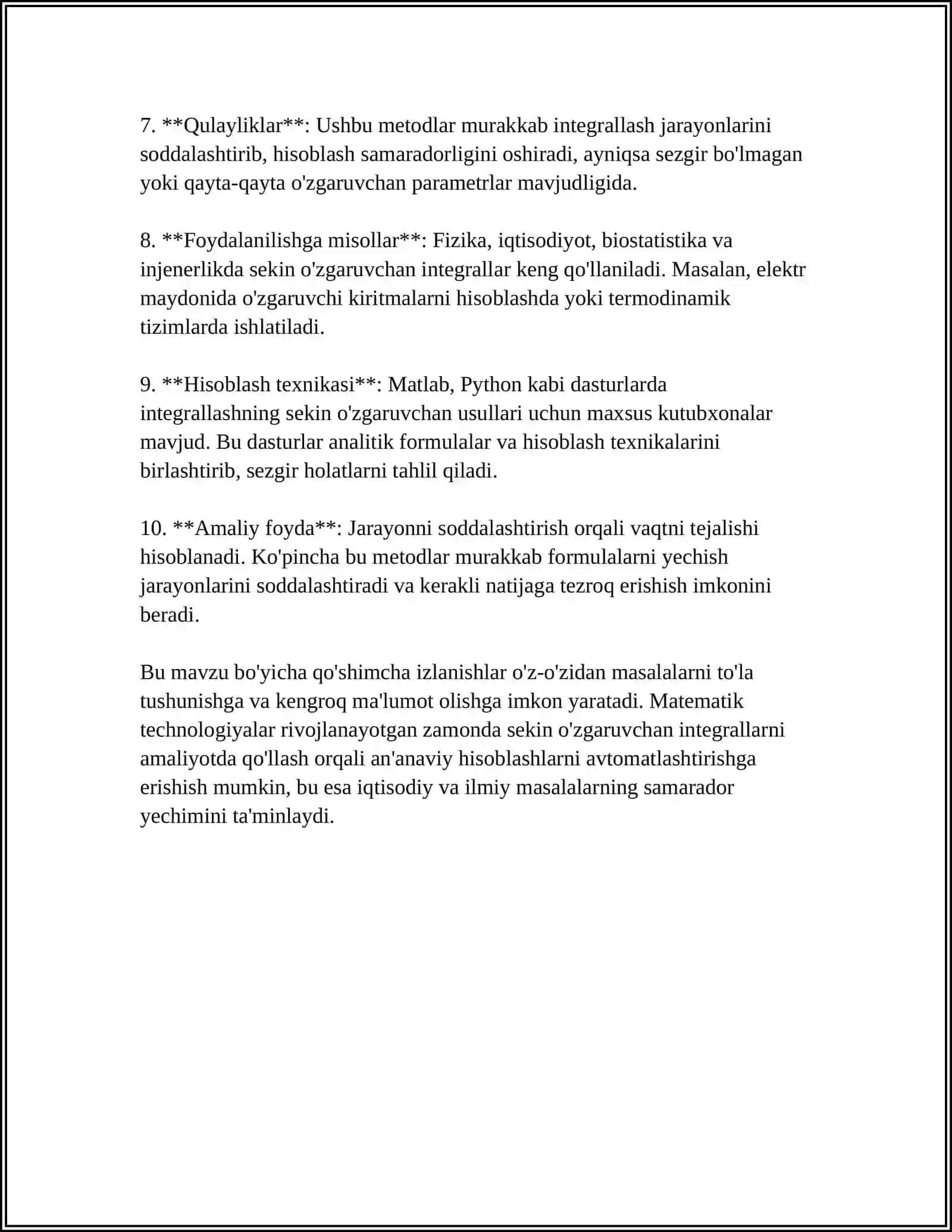 SODDA ANIQ EMAS INTEGRALLAR 4