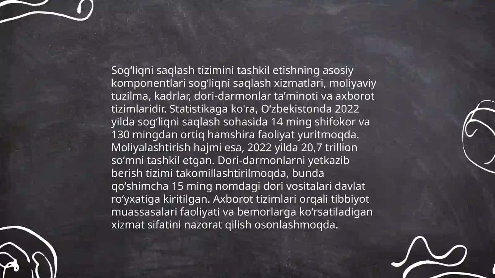 Jamoat salomatligi va sogʻliqni saqlashni tashkil etish fanini oʻrni asosi kompanentlari tibbiyot ststistika uning sogʻliqni saqlashdagi axamyati 4