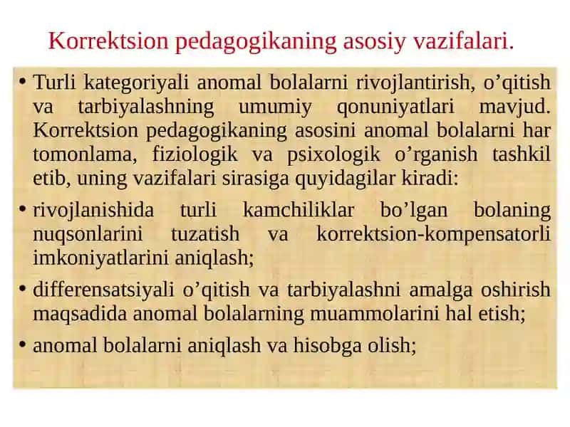 KORREKTSION PEDAGOGIKA VA INKLYUZIV TA’LIM ASOSLARI 4