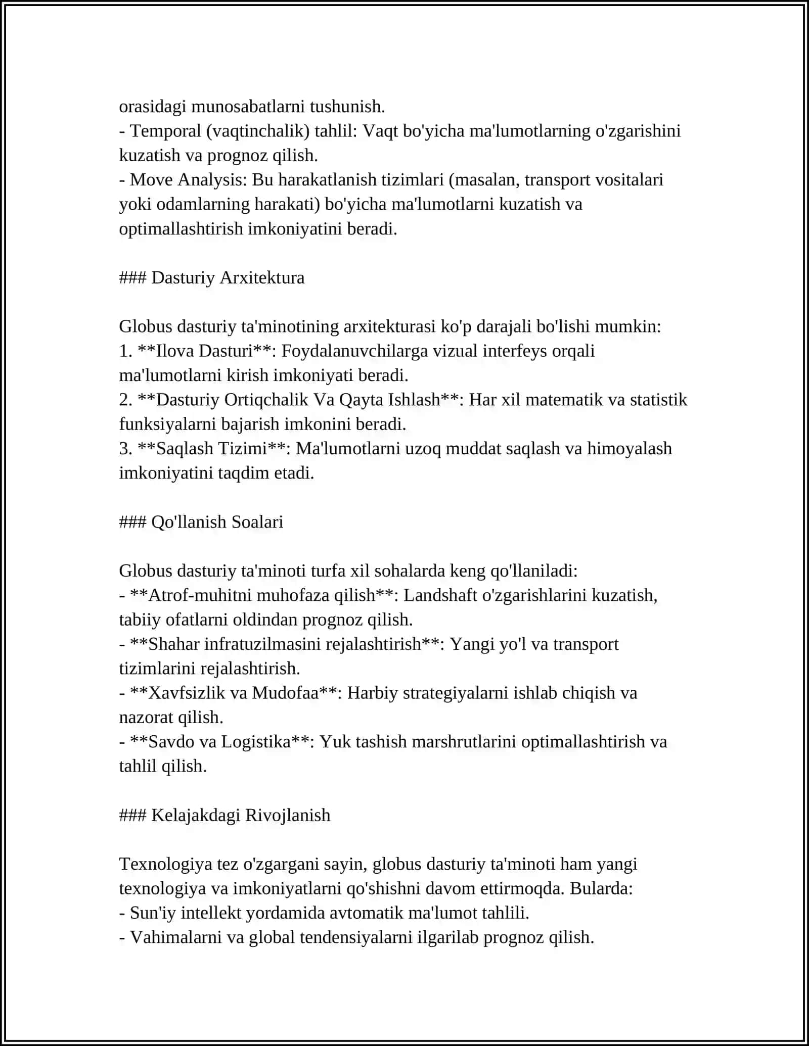 Globus dasturiy ta’minoti asoslari 4