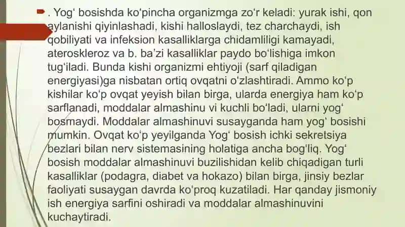 Yog' bosish,semirish, giperlipidermiya sfingolipidozlar 4