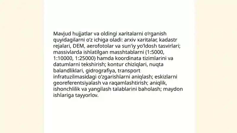 Topografik xaritalarni tuzishda bajariladigan ishlar 4