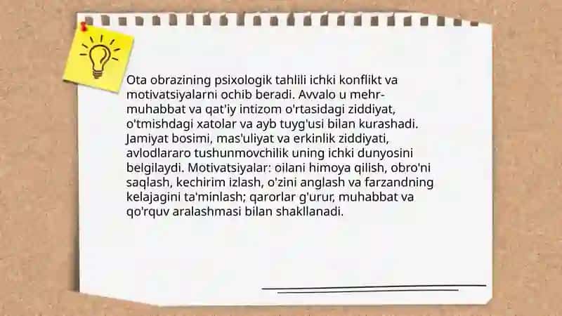 Ulug'bek Hamdamning "Ota" romani tahlili va ota obrazi chizgilari 4