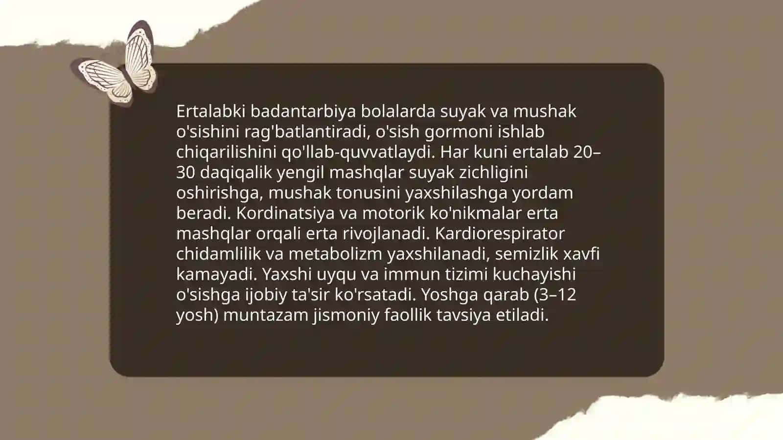 Ertalabki badantarbiyaning bolalar uchun foydasi 4