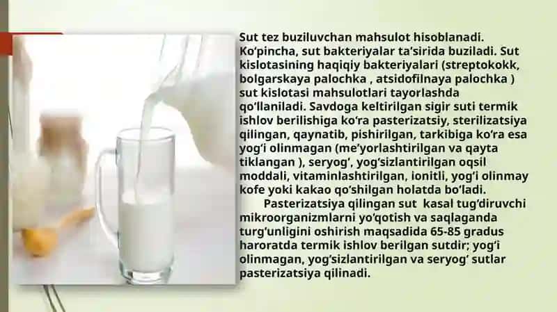 Sut mahsulotlari texnologiyasi va ekspertizasi 4