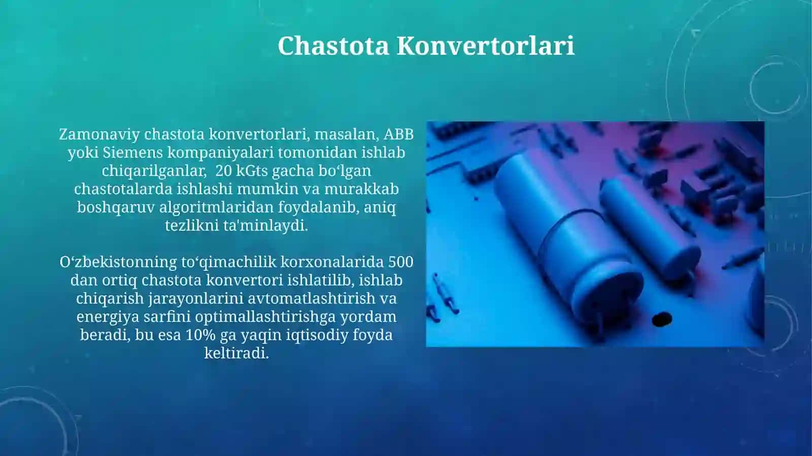 Asinxron elektr mexanik o’zgartkichlarning zamonaviyturlari 4