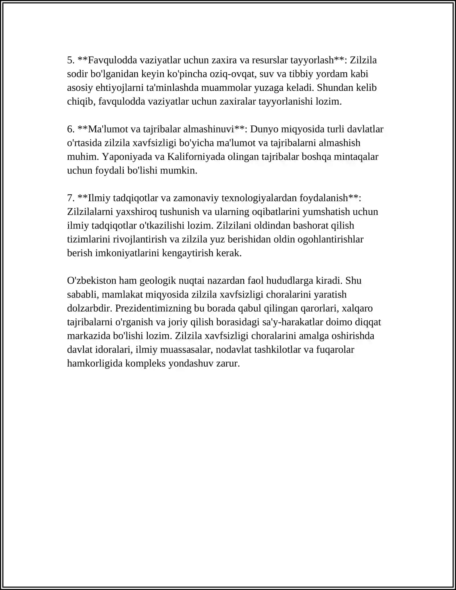 TABIIY VA TEXNOGEN XUSUSIYATLI FAVQULODDA VAZIYATLARNING OLDINI OLISH CHORA TADBIRLARI 4