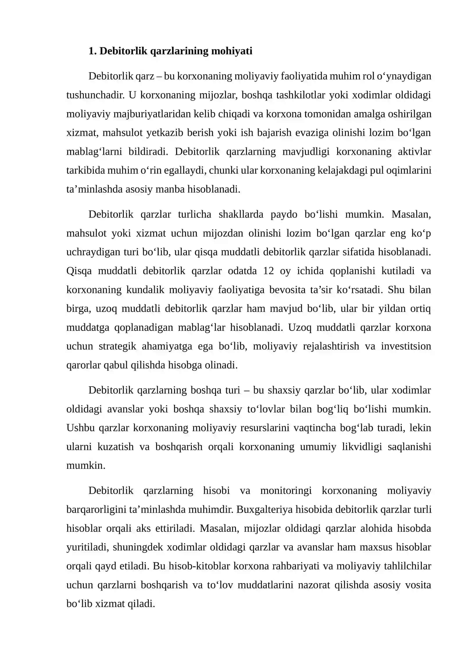 Debitorlik va kreditorlik qarzlarining hisobotda ko‘rsatilishi 4