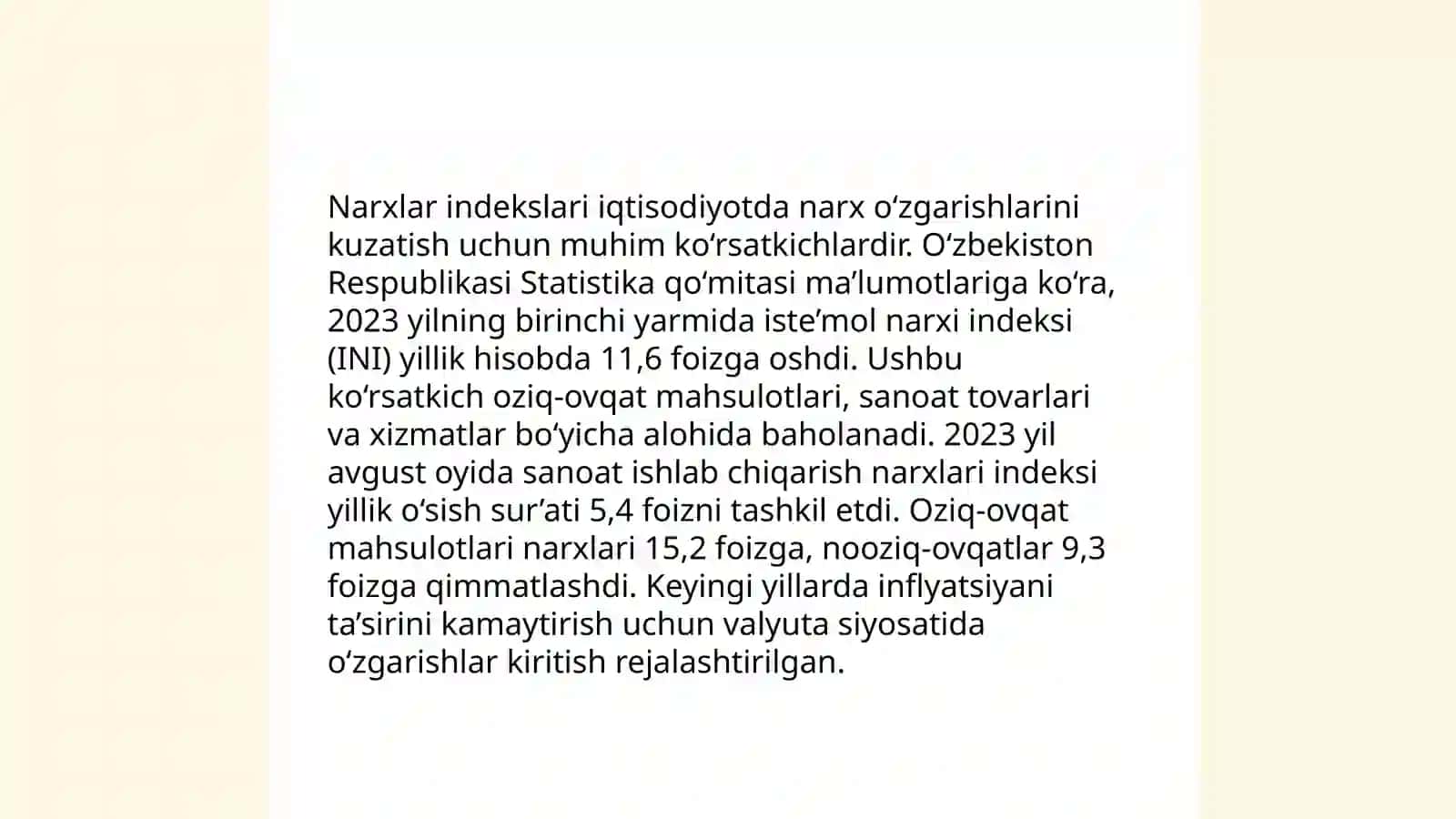 Statistika amaliyotida iqtisodiy indekslarning qo'llash yo'nalishlari 4